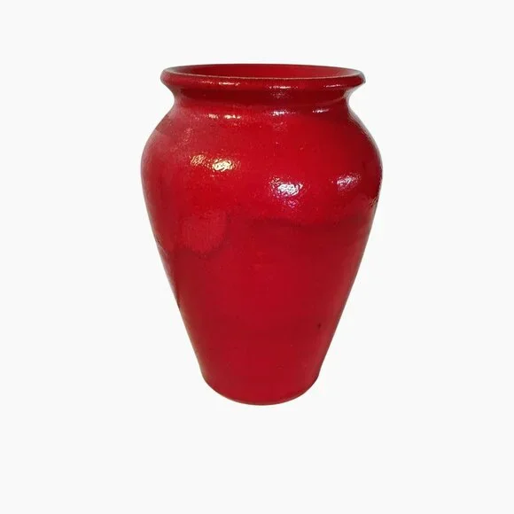 Chinese Red Kit Vanderwal Vase 7.5 Lantern Hill Seagrove North Carolina Pottery